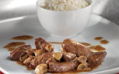 Stir Fried Chicken with Rice and Lindemans Gueuze